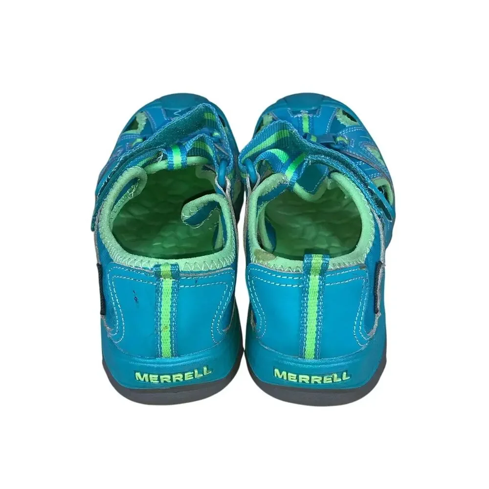 Merrell Hydro Hiker Water Sandals Youth 6W Blue Green Leather Outdoor MY53378